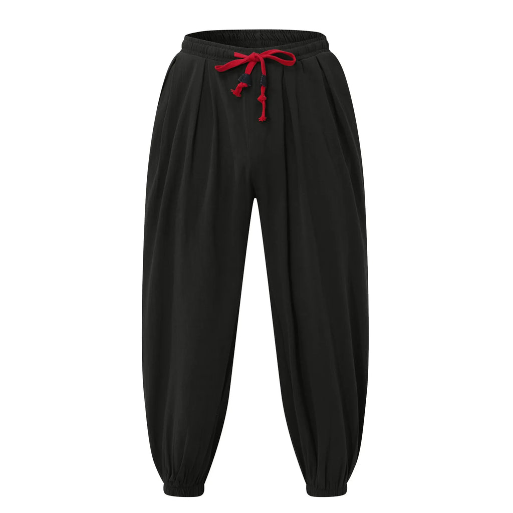 NLW Men’s Oversized Cotton-Linen Wide-Leg Pants