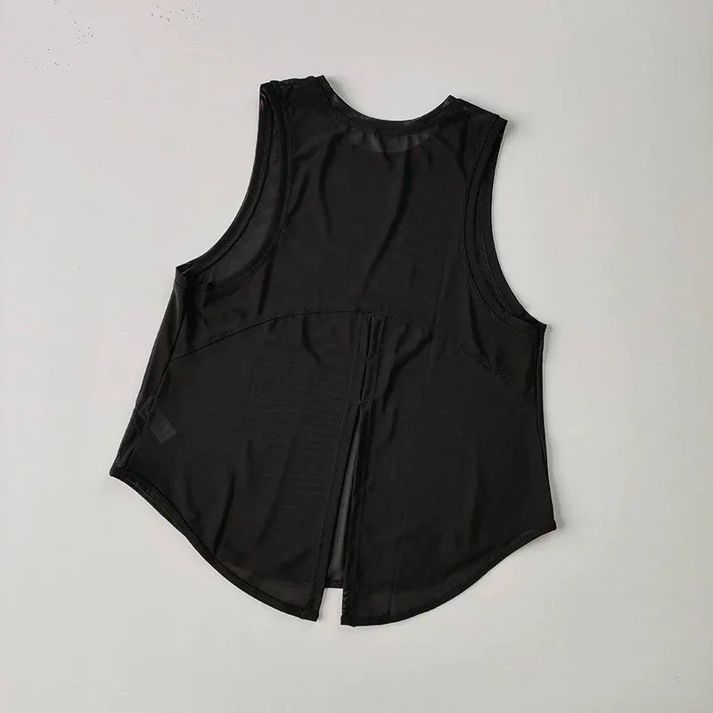 NLW Artistic Tie-Dye Sleeveless Gym Top – Breathable Mesh Back Yoga Vest