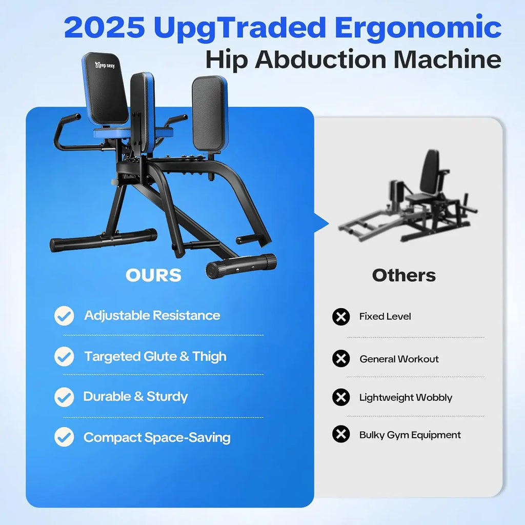 NLW Compact Hip Abductor Machine – 6-Level Glute & Thigh Home Workout Equipment