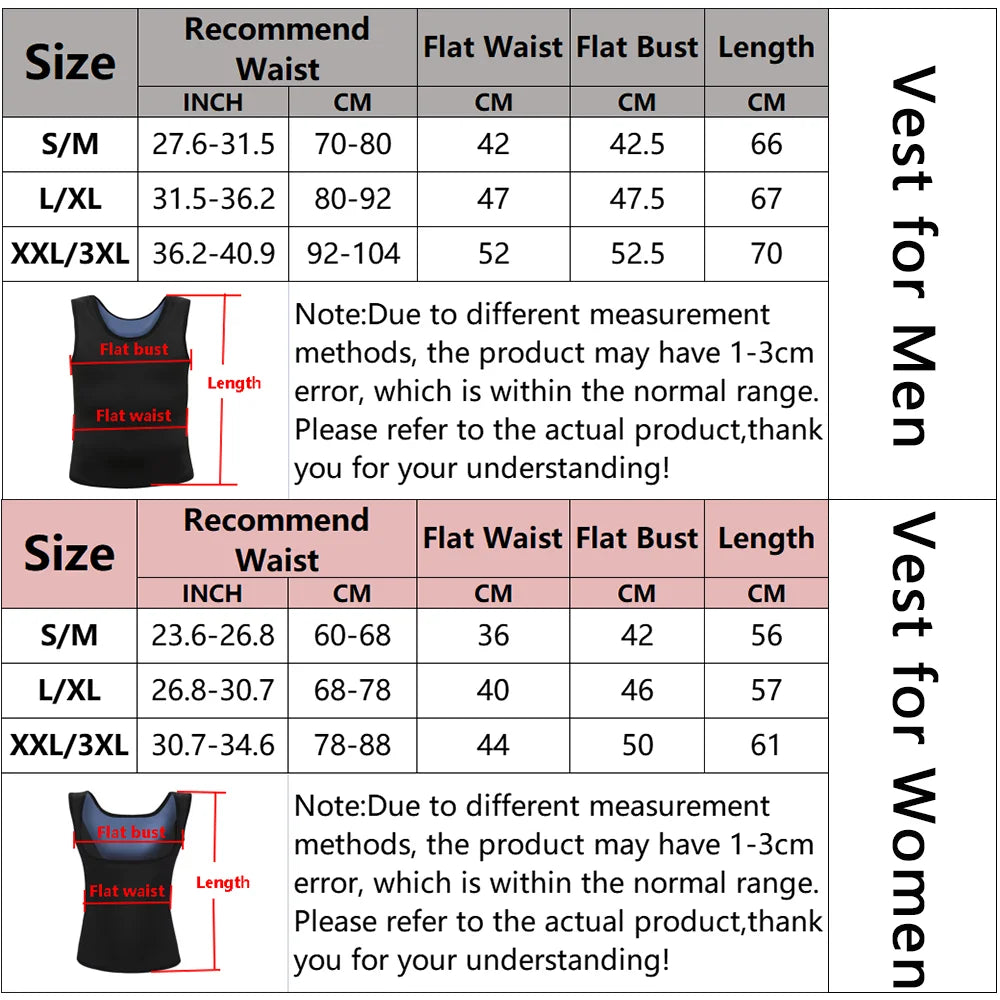 NLW Men & Woman Sauna Vest Waist Trainer