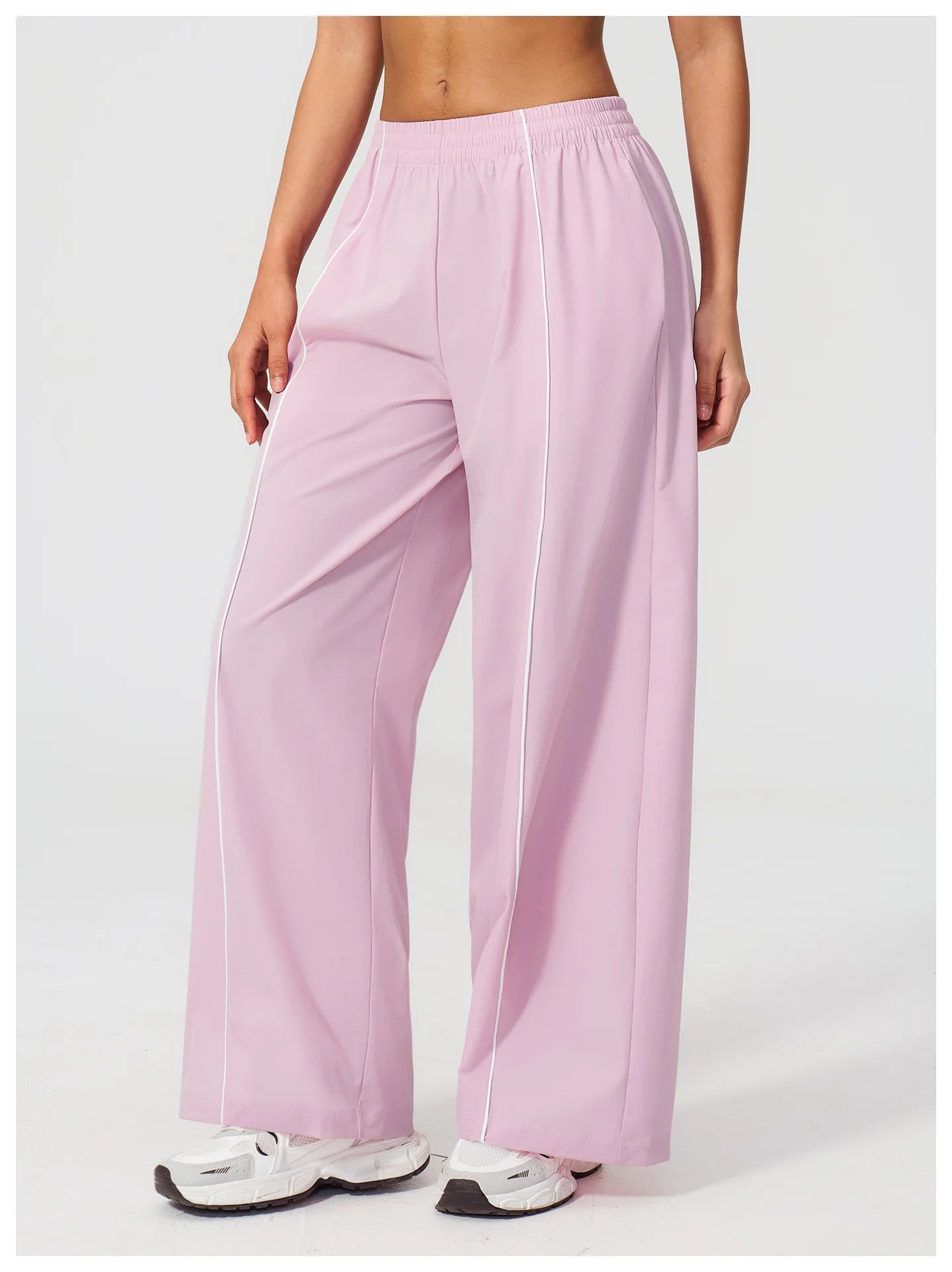 Loose Fit Contrasting Lines Sports Pants | Women's UV-Protection Yoga & Fitness Pants