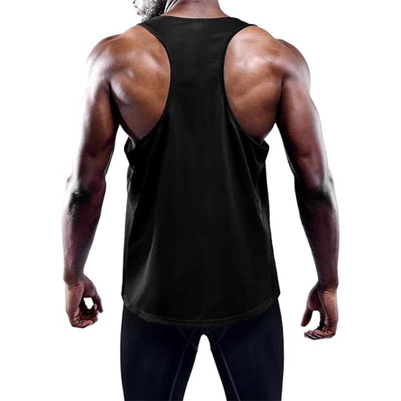 NLW Slim-Fit Quick-Dry Gym Vest – Modern Square-Collar Bodybuilding Training Tank Top
