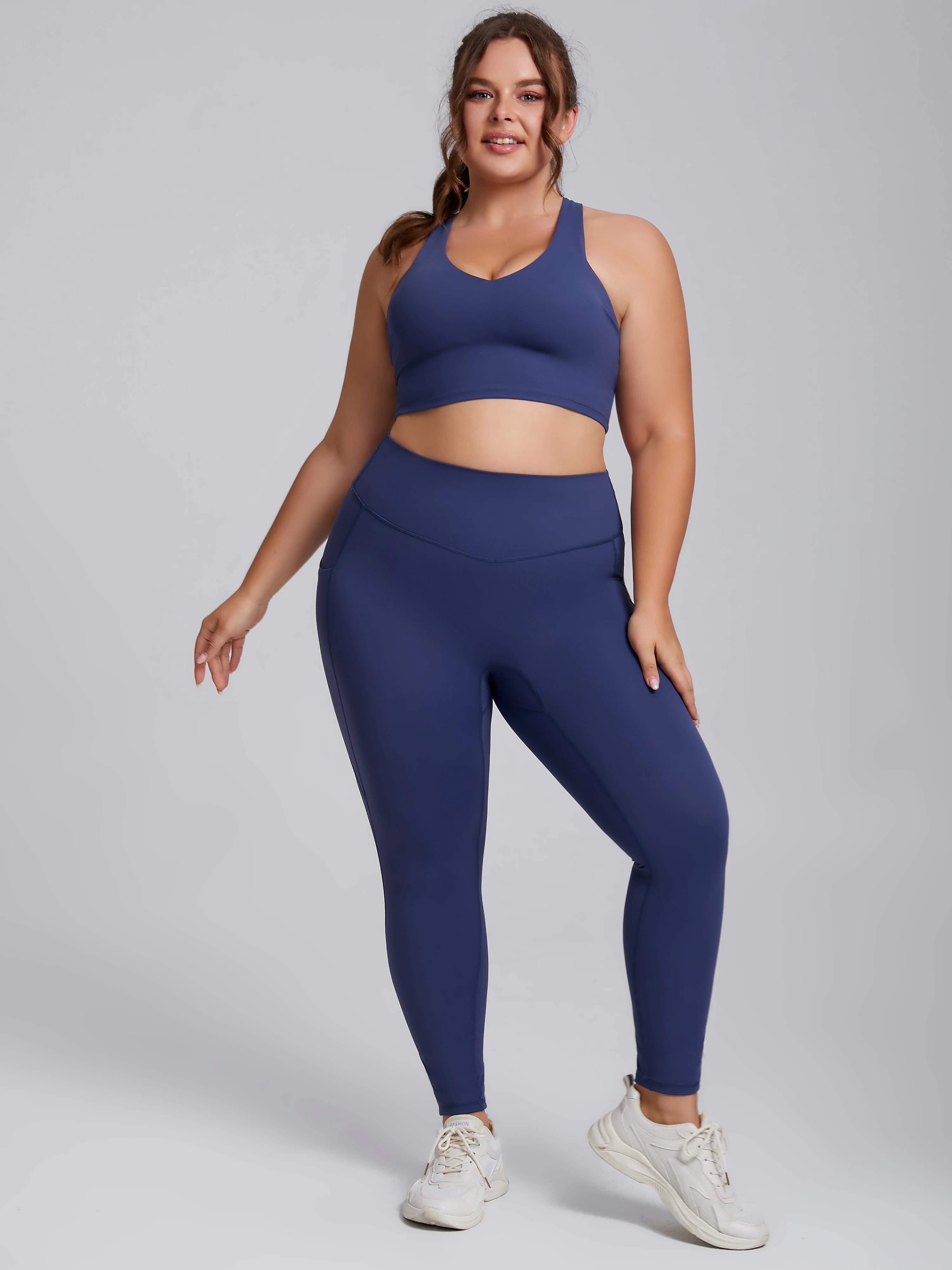 Premium 2-Piece Plus Size Sports Set – High-Performance Yoga & Fitness Wear