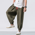 NLW Men’s Oversized Cotton-Linen Wide-Leg Pants