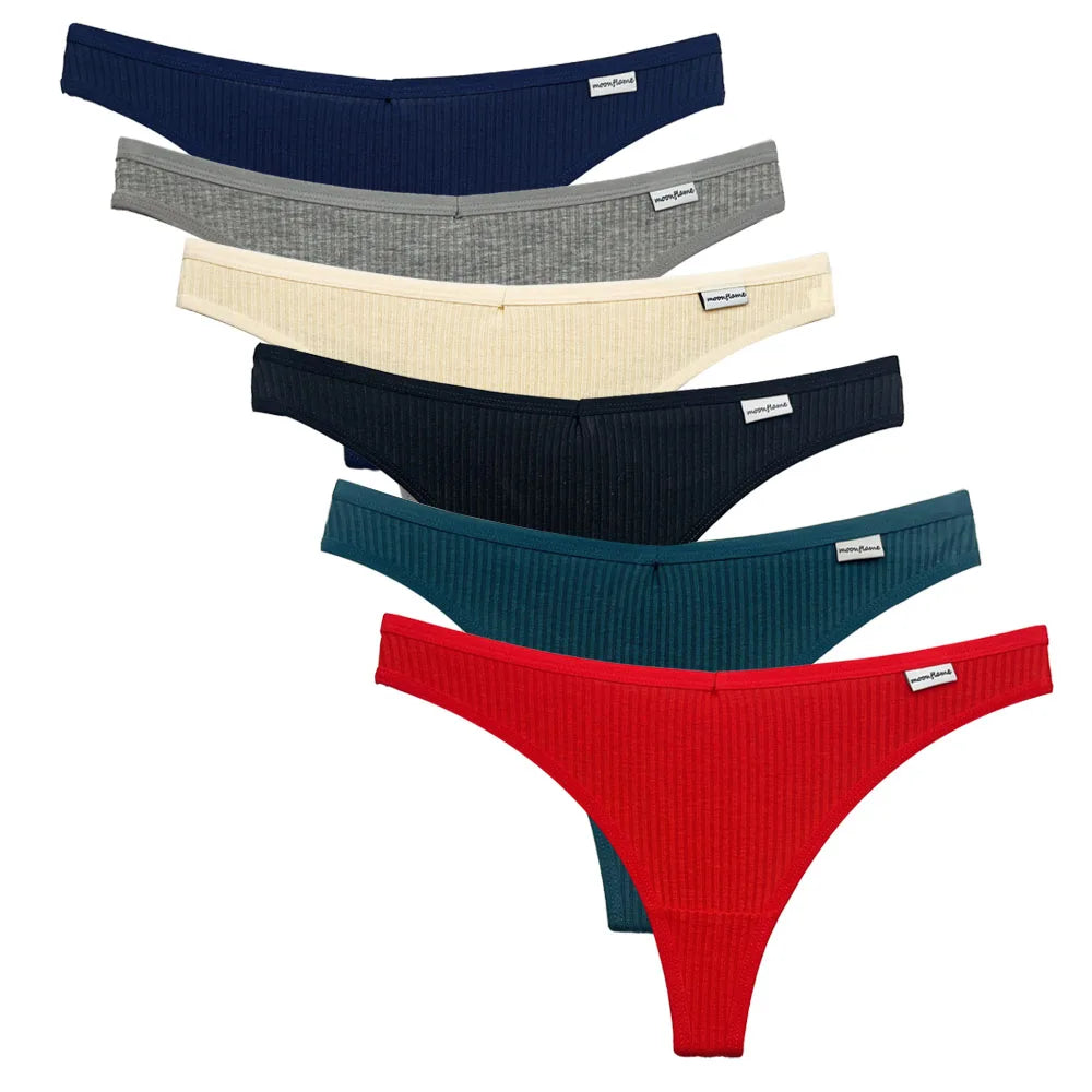 NLW 5-Pack Everyday Solid Cotton Thongs