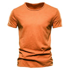 NLW Men’s Premium V-Neck Tee – 100% Cotton Slim Fit Shirt
