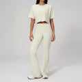 NLW High-Elasticity Crop Top & Matching Gym Leggings