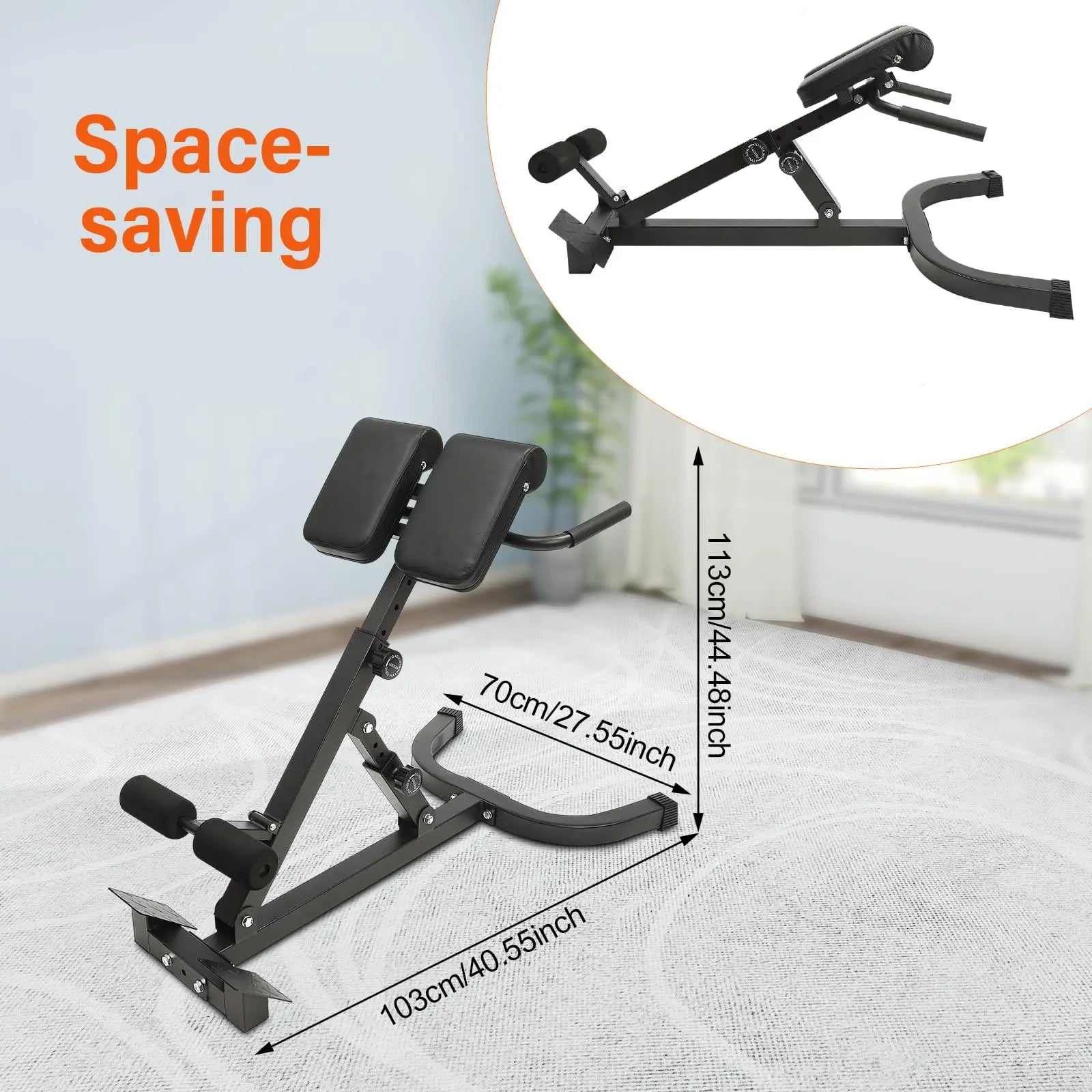NLW Multi-Functional Foldable Roman Chair – 5-Position Hyperextension Back & Core Exercise Bench