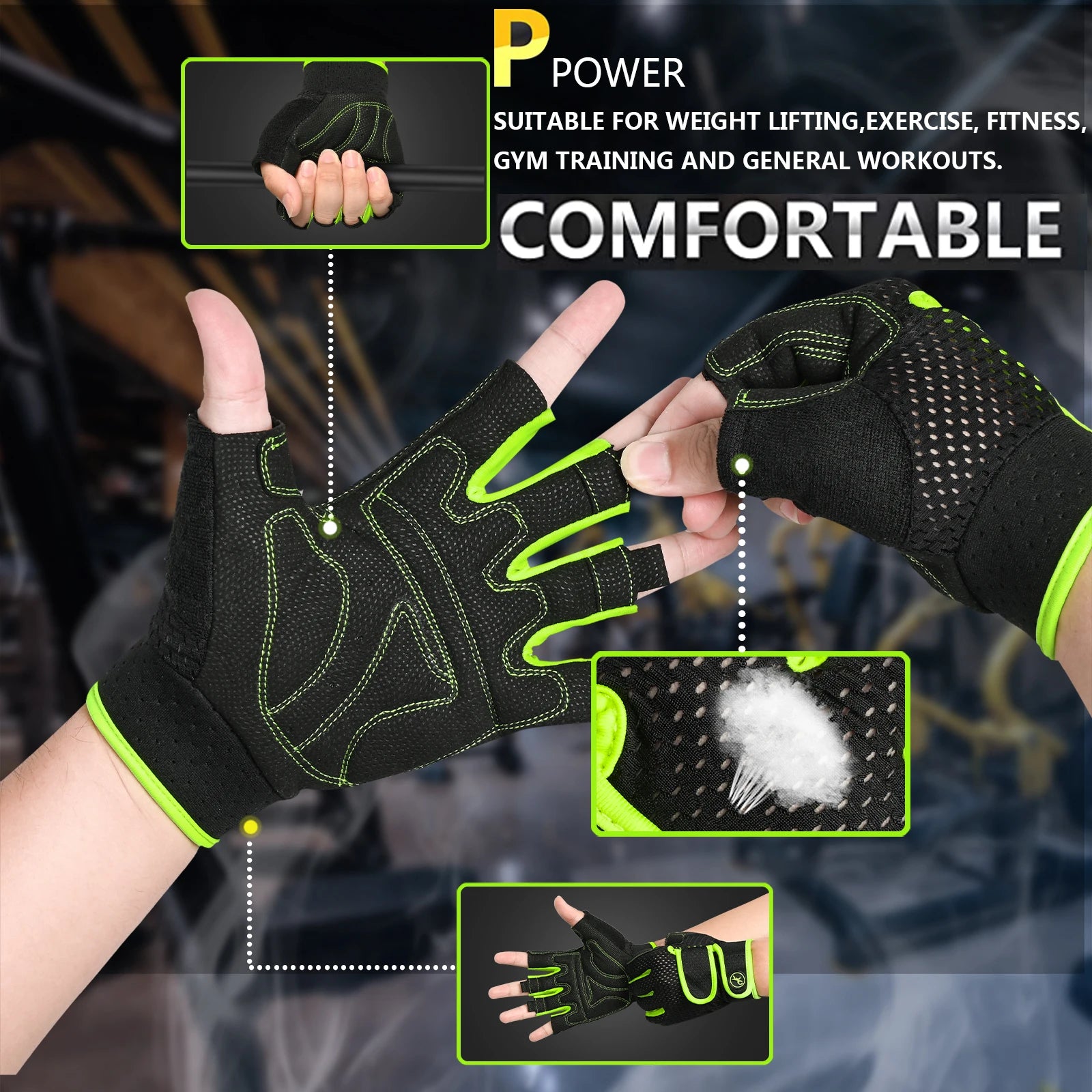 NLW Unisex Full-Palm Protection Fitness Gloves
