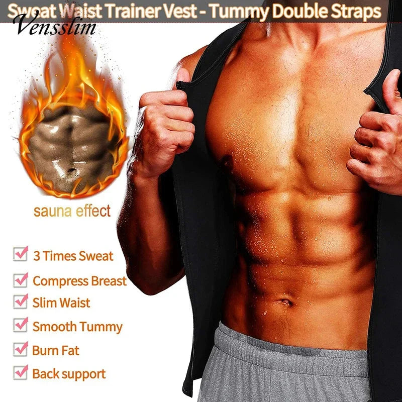 Men  Slimming Compression Body Shaper Waist Trainer Vest