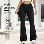 NLW V-Cross High-Waist Flare Leggings