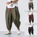 NLW Men’s Oversized Cotton-Linen Wide-Leg Pants