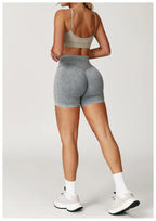 Sand Washed Seamless Yoga Shorts | High-Waist Butt-Lift Workout Shorts
