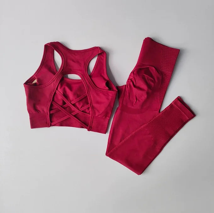 NLW Seamless Sculpt Yoga Set – Sleeveless Quick-Dry Premium Fitness Set