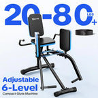 NLW Compact Hip Abductor Machine – 6-Level Glute & Thigh Home Workout Equipment