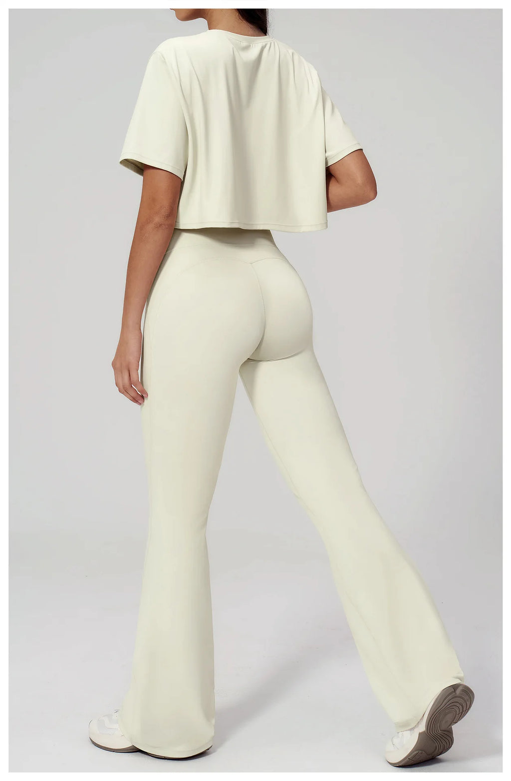 NLW High-Elasticity Crop Top & Matching Gym Leggings