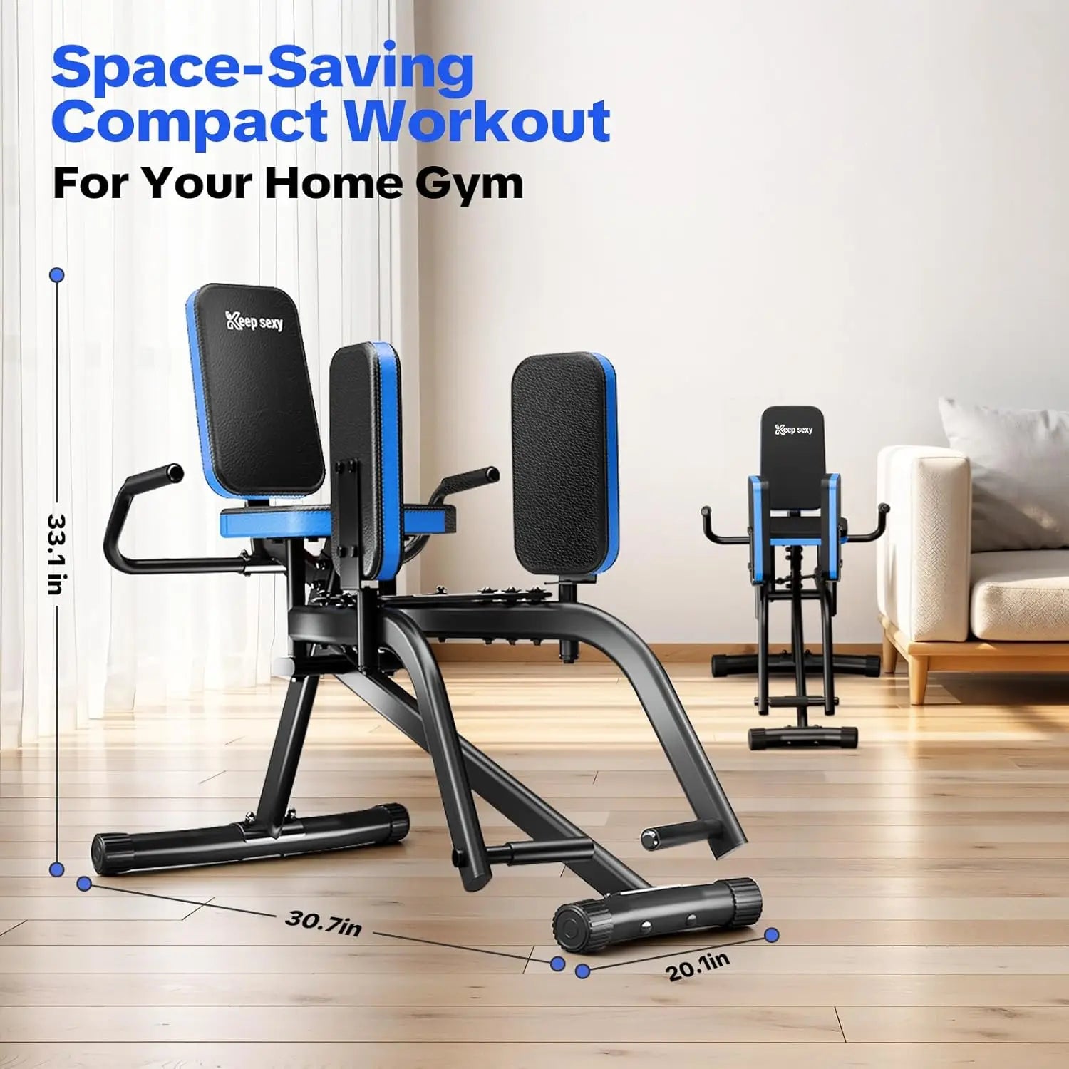 NLW Compact Hip Abductor Machine – 6-Level Glute & Thigh Home Workout Equipment