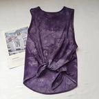 NLW Artistic Tie-Dye Sleeveless Gym Top – Breathable Mesh Back Yoga Vest