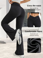 NLW V-Cross High-Waist Flare Leggings