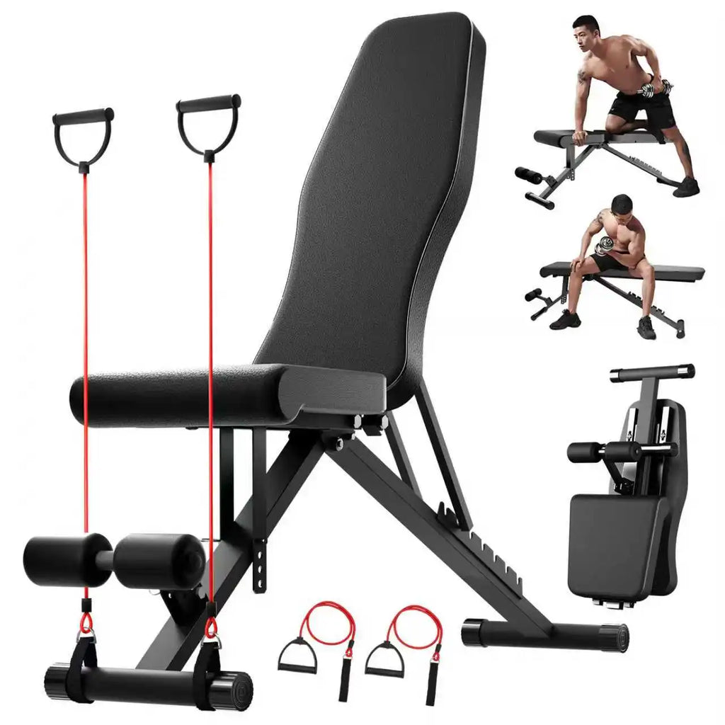 NLW Multi-Purpose Adjustable Weight Bench – 1000 lbs Heavy Duty Folding Dumbbell Bench for Home Gym Full Body Strength Training