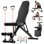 NLW Multi-Purpose Adjustable Weight Bench – 1000 lbs Heavy Duty Folding Dumbbell Bench for Home Gym Full Body Strength Training