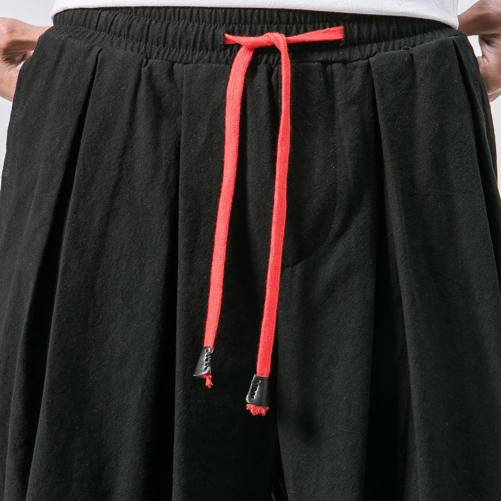 NLW Men’s Oversized Cotton-Linen Wide-Leg Pants