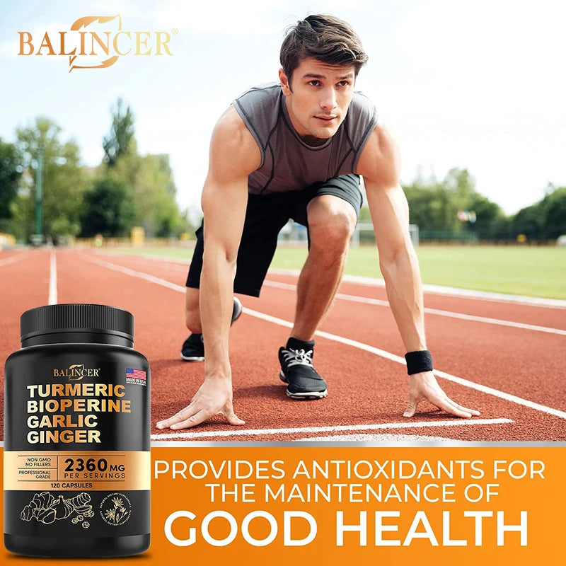 NLW Balincer Turmeric Curcumin with Ginger & Black Pepper – Joint Support & Anti-Inflammatory | 30/60/120 Capsules