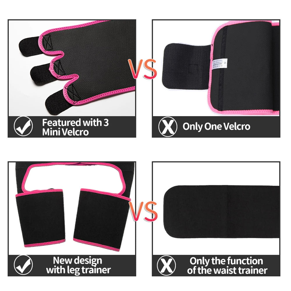 NLW 3-in-1 Waist Trainer & Thigh Trimmer – High-Waist Butt Lifting Sweat Belt