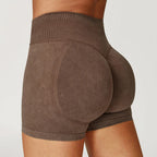 Sand Washed Seamless Yoga Shorts | High-Waist Butt-Lift Workout Shorts