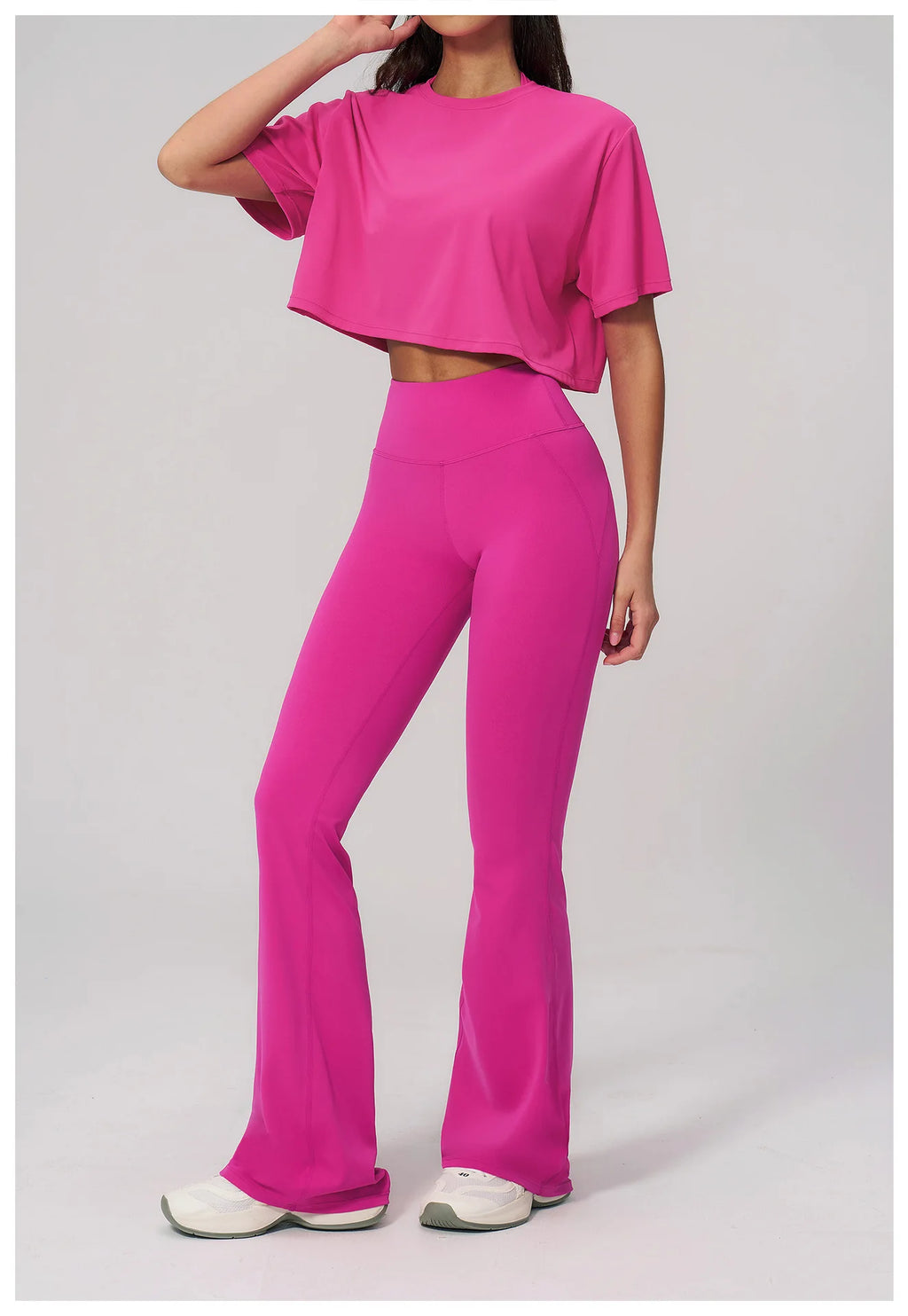 NLW High-Elasticity Crop Top & Matching Gym Leggings