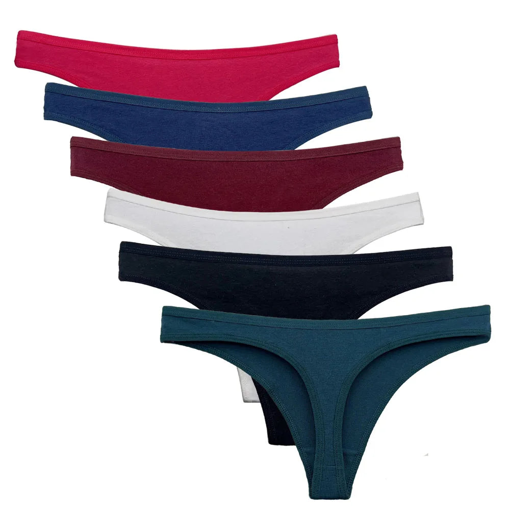 NLW 5-Pack Everyday Solid Cotton Thongs