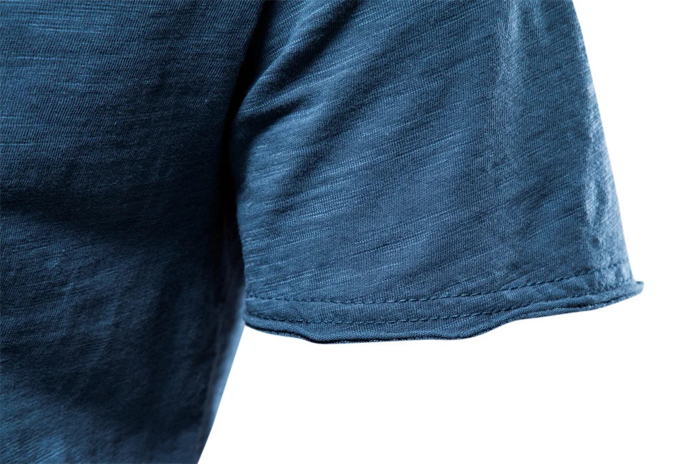 NLW Men’s Premium V-Neck Tee – 100% Cotton Slim Fit Shirt