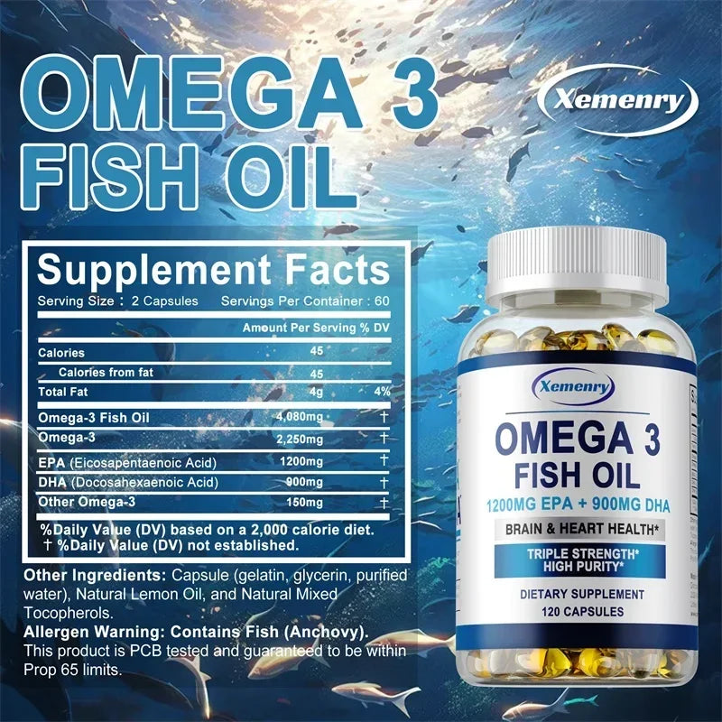 NLW Choice: Pslalae Premium Omega 3 Fish Oil Capsules (1000mg) – High-Potency EPA & DHA