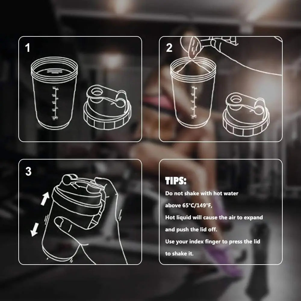 NLW 3 Layers Shaker Protein Bottle