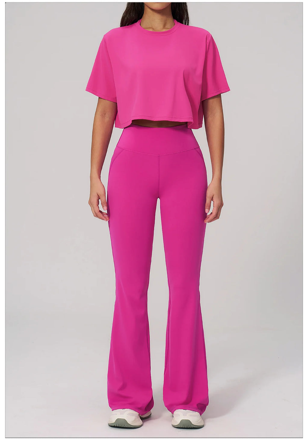 NLW High-Elasticity Crop Top & Matching Gym Leggings