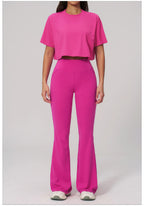 NLW High-Elasticity Crop Top & Matching Gym Leggings