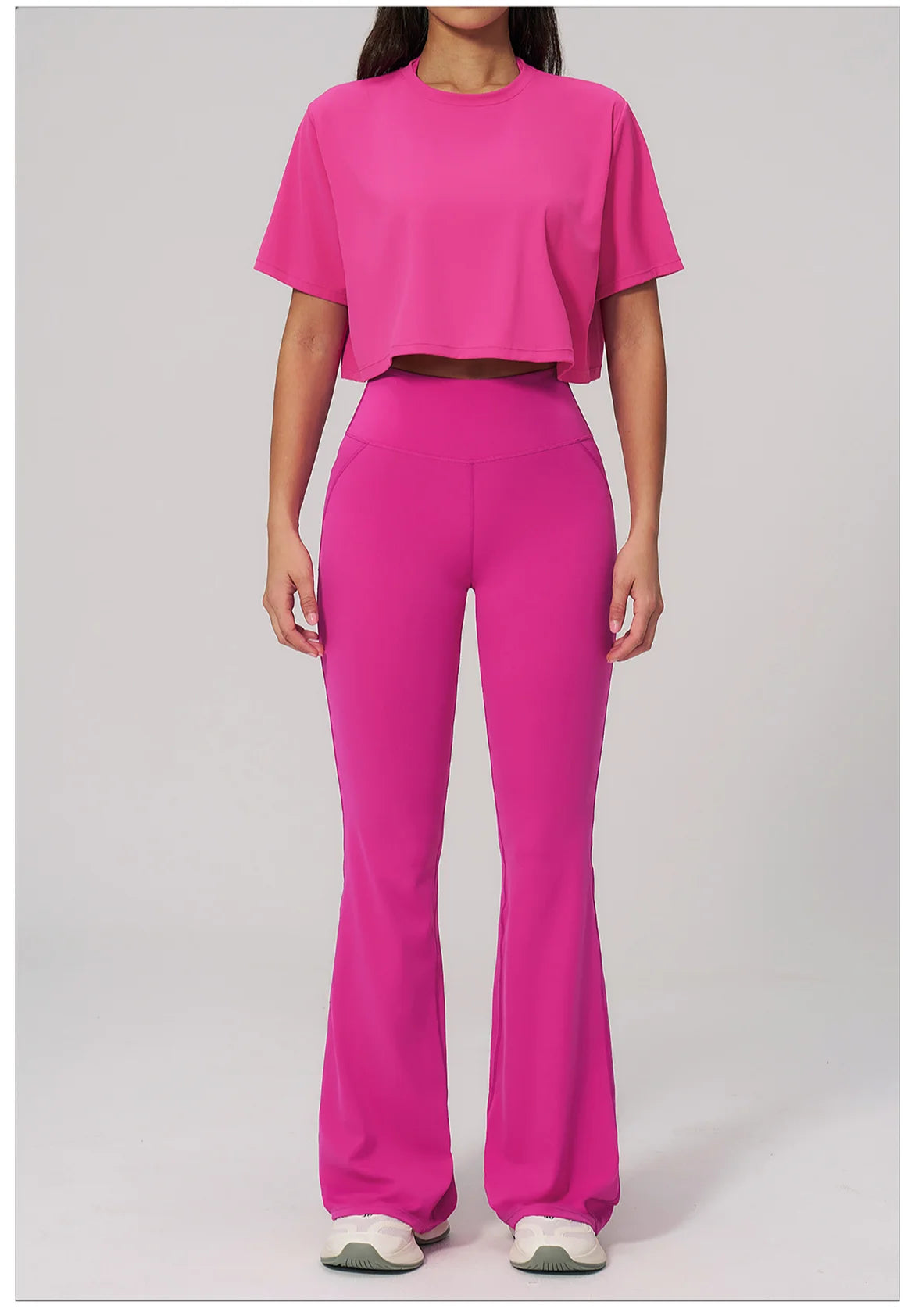 NLW High-Elasticity Crop Top & Matching Gym Leggings