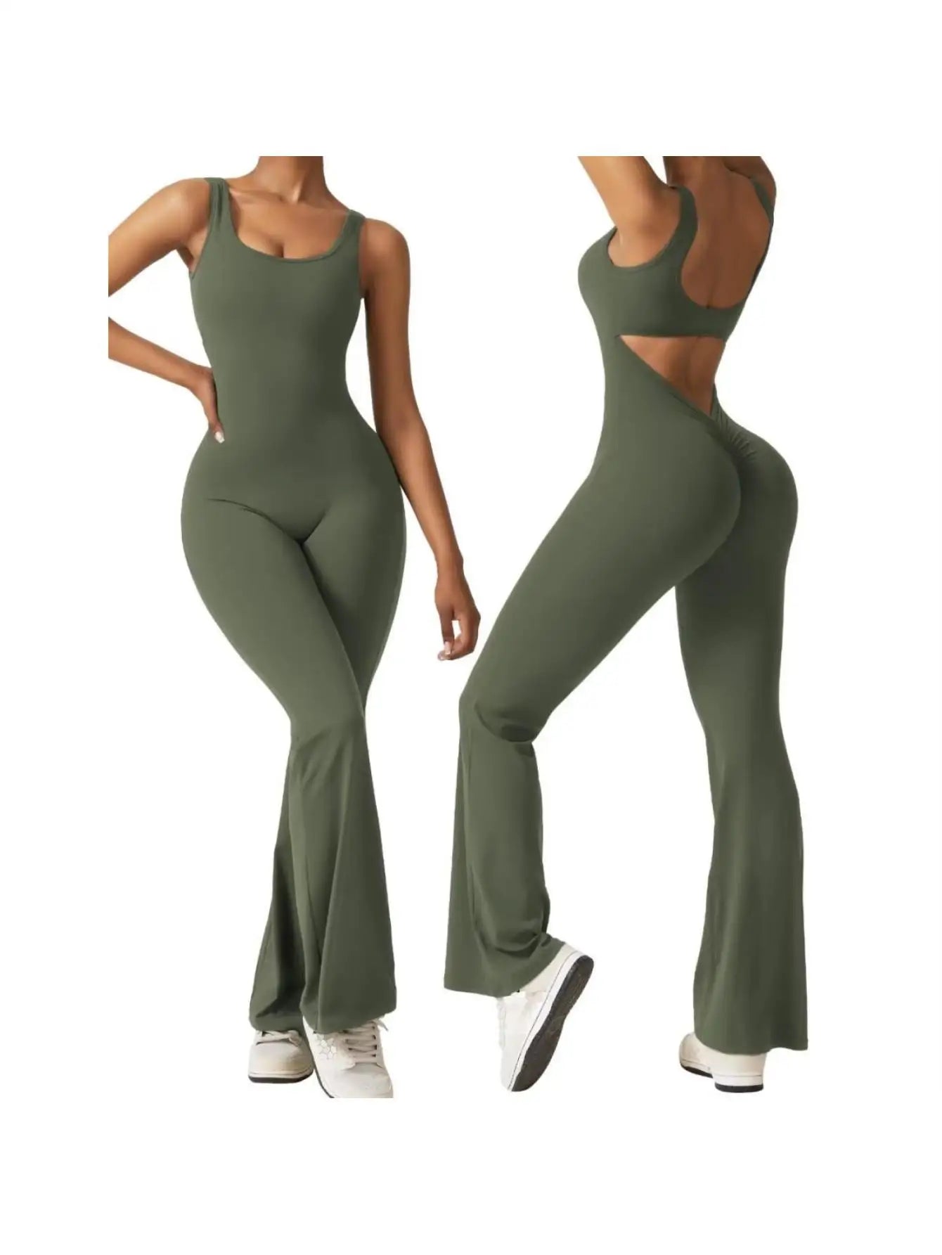 NLW Seamless Backless Flare Jumpsuit