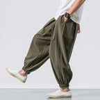 NLW Men’s Oversized Cotton-Linen Wide-Leg Pants