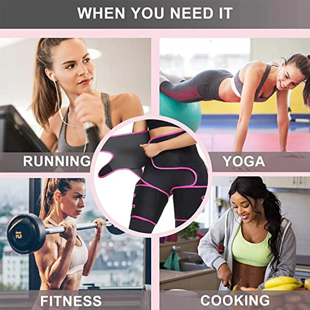 NLW 3-in-1 Waist Trainer & Thigh Trimmer – High-Waist Butt Lifting Sweat Belt
