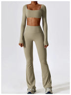 NLW Elite Seamless 2-Piece Yoga Set – High-Performance Compressed Fitness Suit