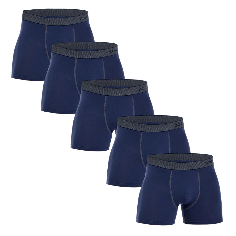 NLW Premium Men's Cotton Boxer Shorts (5-Piece Set) – Breathable High-Stretch Comfort Underwear
