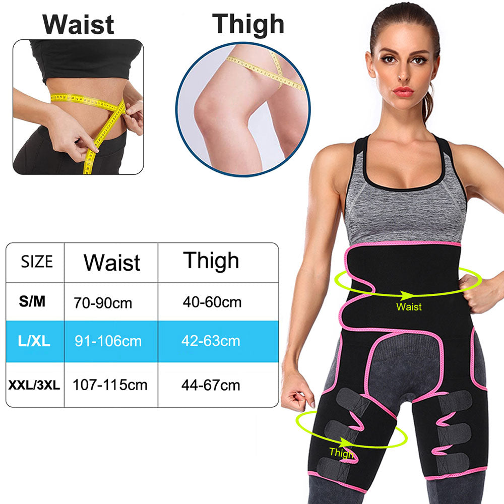 NLW 3-in-1 Waist Trainer & Thigh Trimmer – High-Waist Butt Lifting Sweat Belt
