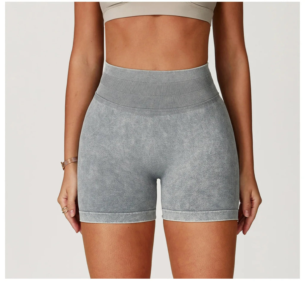 Sand Washed Seamless Yoga Shorts | High-Waist Butt-Lift Workout Shorts