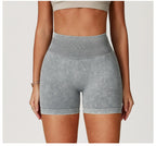 Sand Washed Seamless Yoga Shorts | High-Waist Butt-Lift Workout Shorts