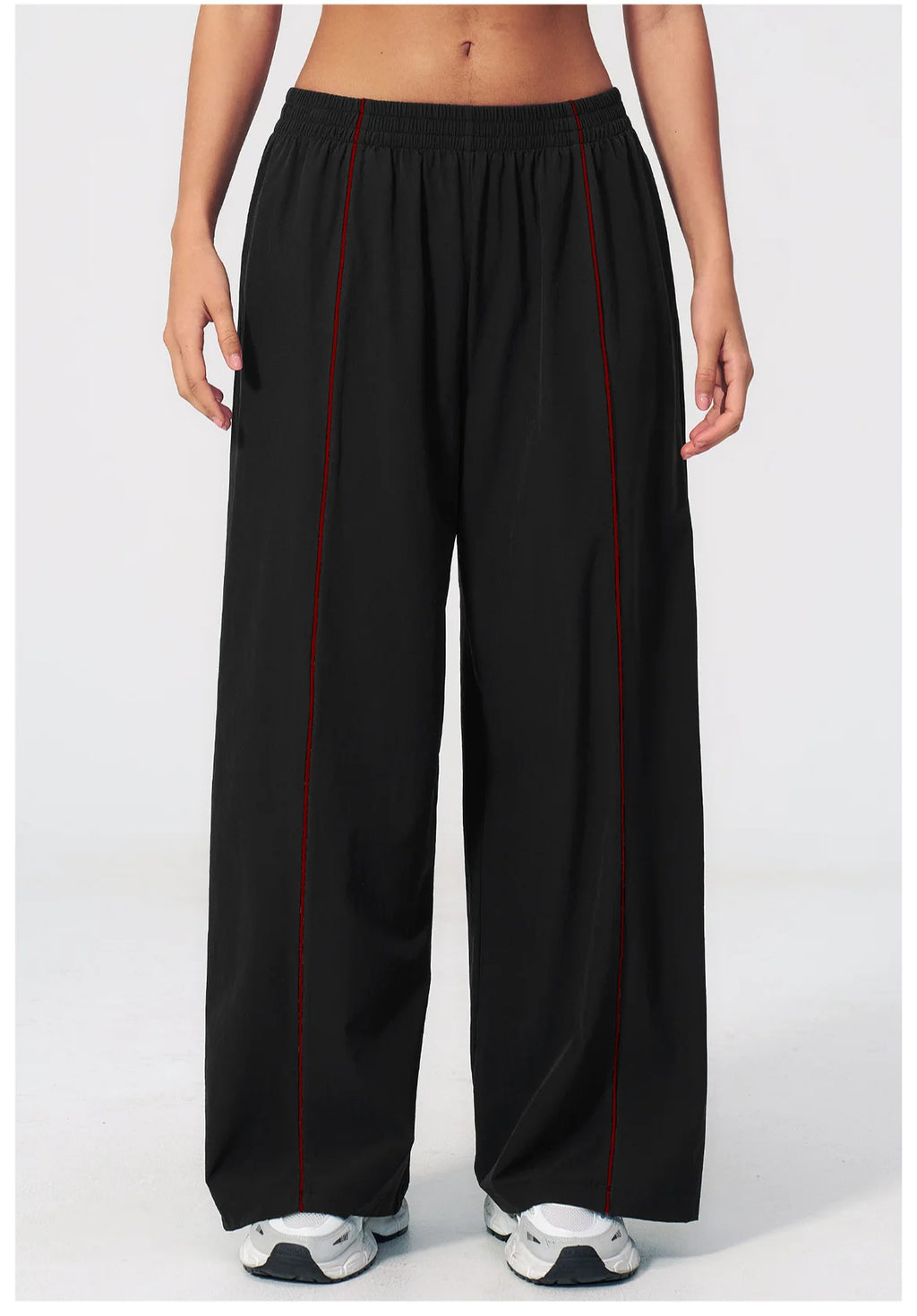 Loose Fit Contrasting Lines Sports Pants | Women's UV-Protection Yoga & Fitness Pants