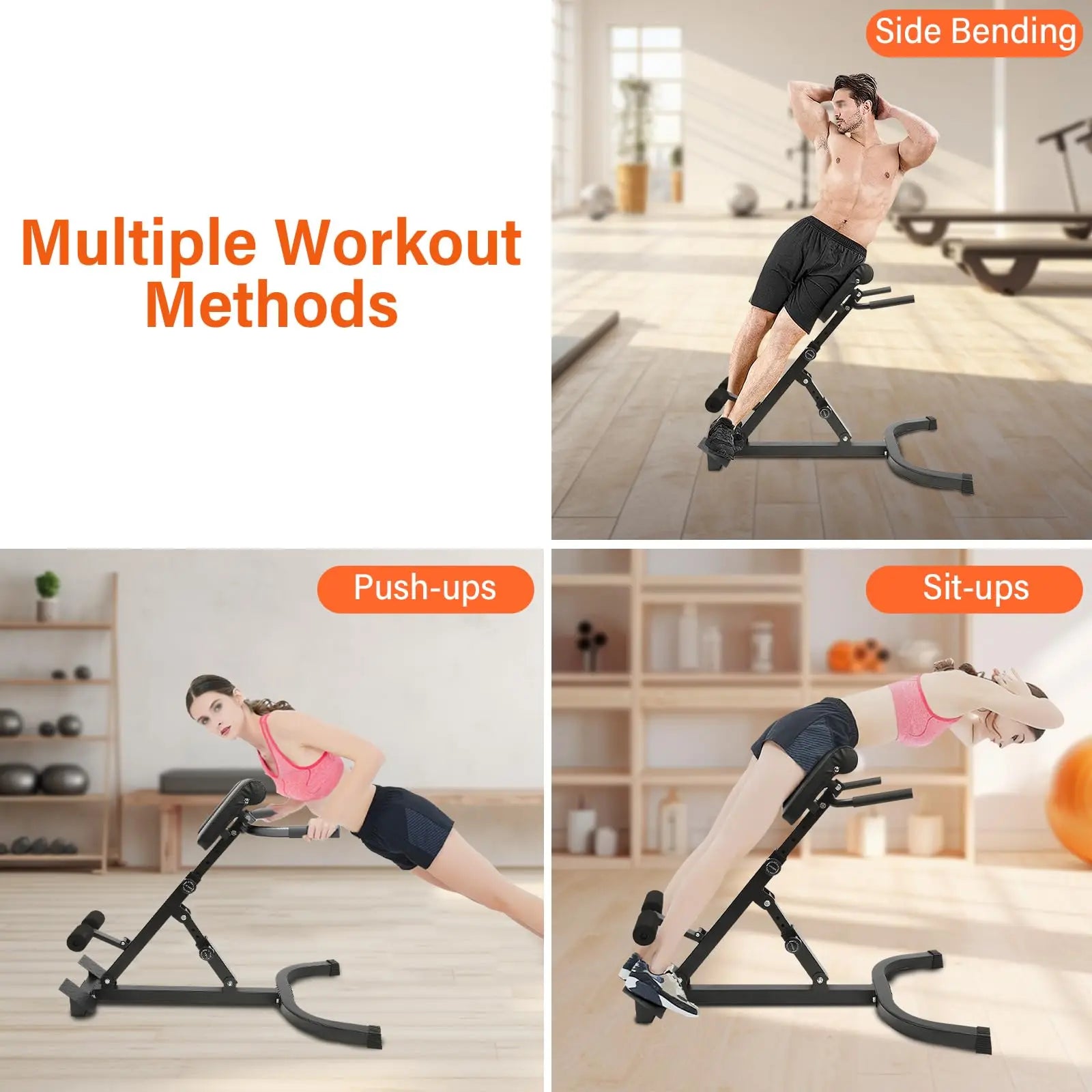 NLW Multi-Functional Foldable Roman Chair – 5-Position Hyperextension Back & Core Exercise Bench