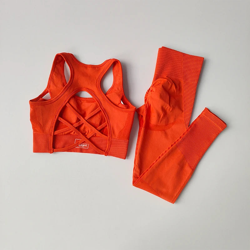 NLW Seamless Sculpt Yoga Set – Sleeveless Quick-Dry Premium Fitness Set