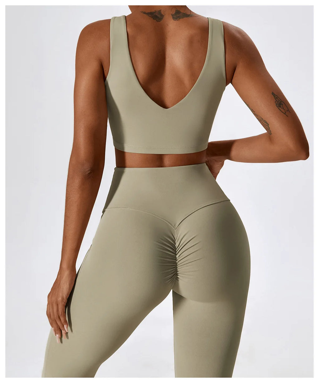 NLW Elite Seamless 2-Piece Yoga Set – High-Performance Compressed Fitness Suit