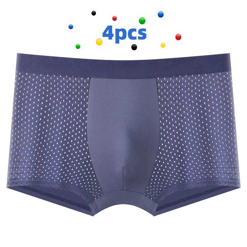 NLW Men's Athletic Knit Boxer Briefs | Moisture-Wicking 4-Way Stretch Underwear